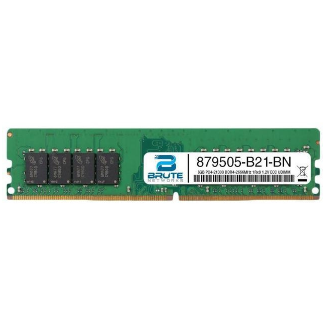 HPE 8GB (1x8GB) Single Rank x8 DDR4-2666 CAS-19-19-19 Unbuffered Standard Memory Kit- 879505-B210