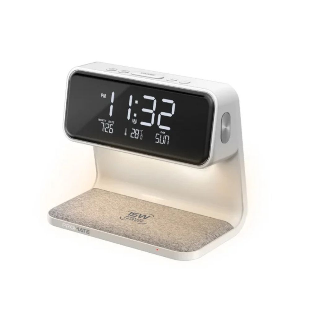 Promate Lumix-15W Multi-Function LED Alarm Clock