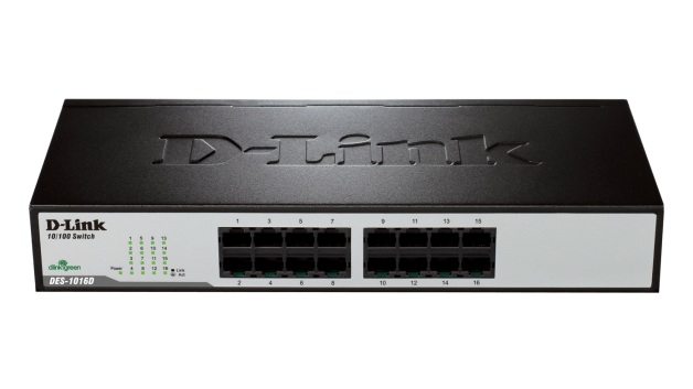 Dlink 10/100M 16-Port Fast Ethernet Unmanaged Desktop Switch DES-1016D- DES-1016D/B2