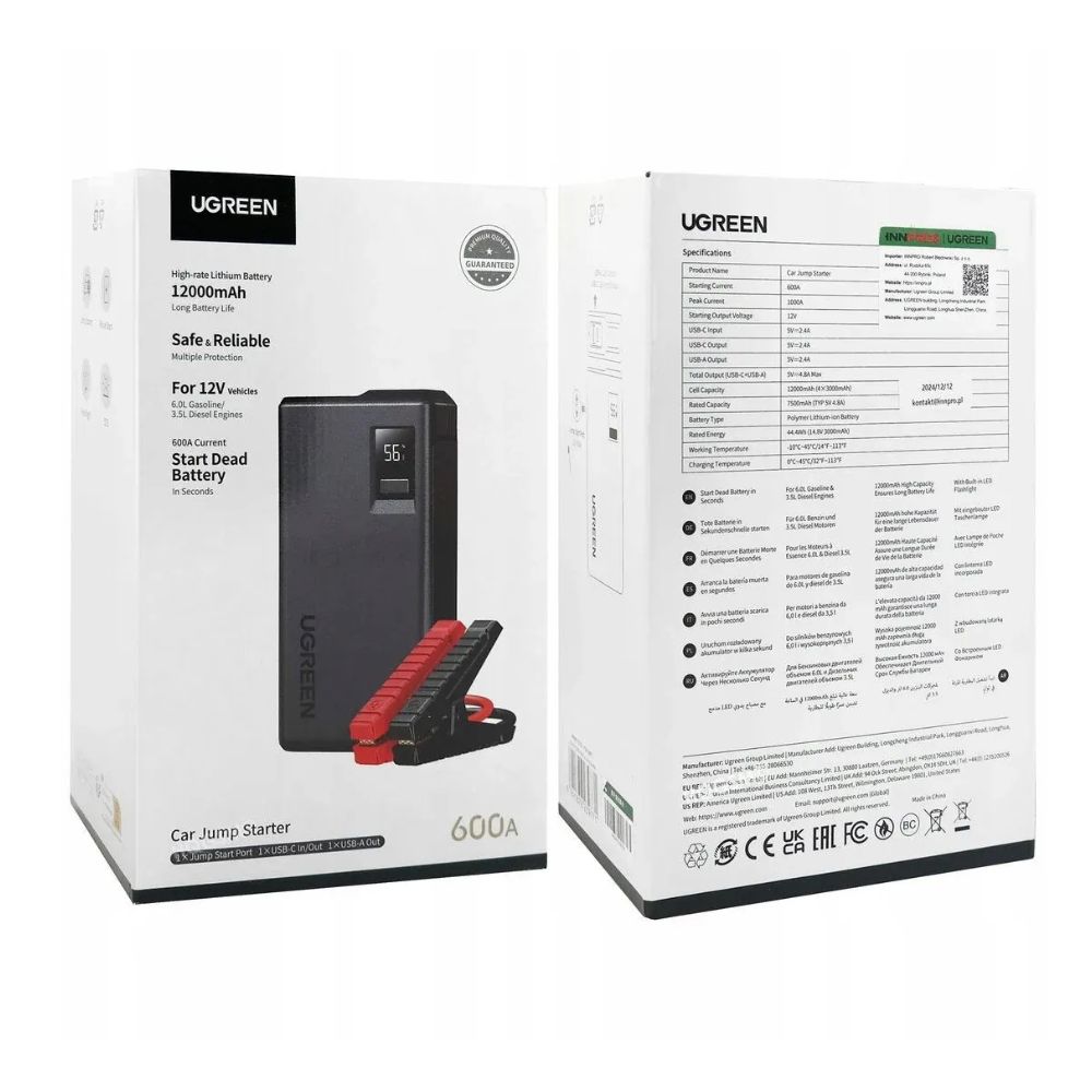 UGREEN ES702 12000mAh Jump Starter Power Pack-35977