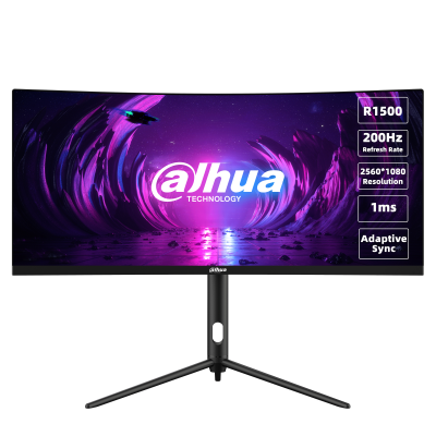Dahua E330CA 30’’ WFHD  2560x1080 Curved Gaming Monitor 1500R curvature,  200HZ Refresh rate;  1ms  response time, Adaptive sync,  300 nits Brightness,Tilt, Height Adjust Stand, 1 year warranty - DHI-LM30-E330CA3