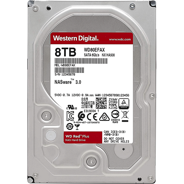 Western Digital 8TB WD Red NAS Internal Hard Drive HDD - 5400 RPM, SATA 6 Gb/s, SMR, 256MB Cache, 3.5 Inches (WD80EFBX)4
