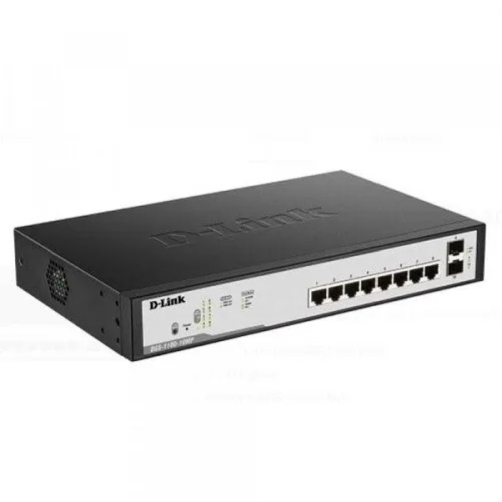 D-Link 8 Port PoE Gigabit Smart Managed Switch- DGS-F1100-10PS-E/B3