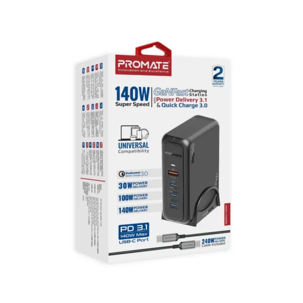 Promate GaNPort-140W GaNFast Charging Station 140W