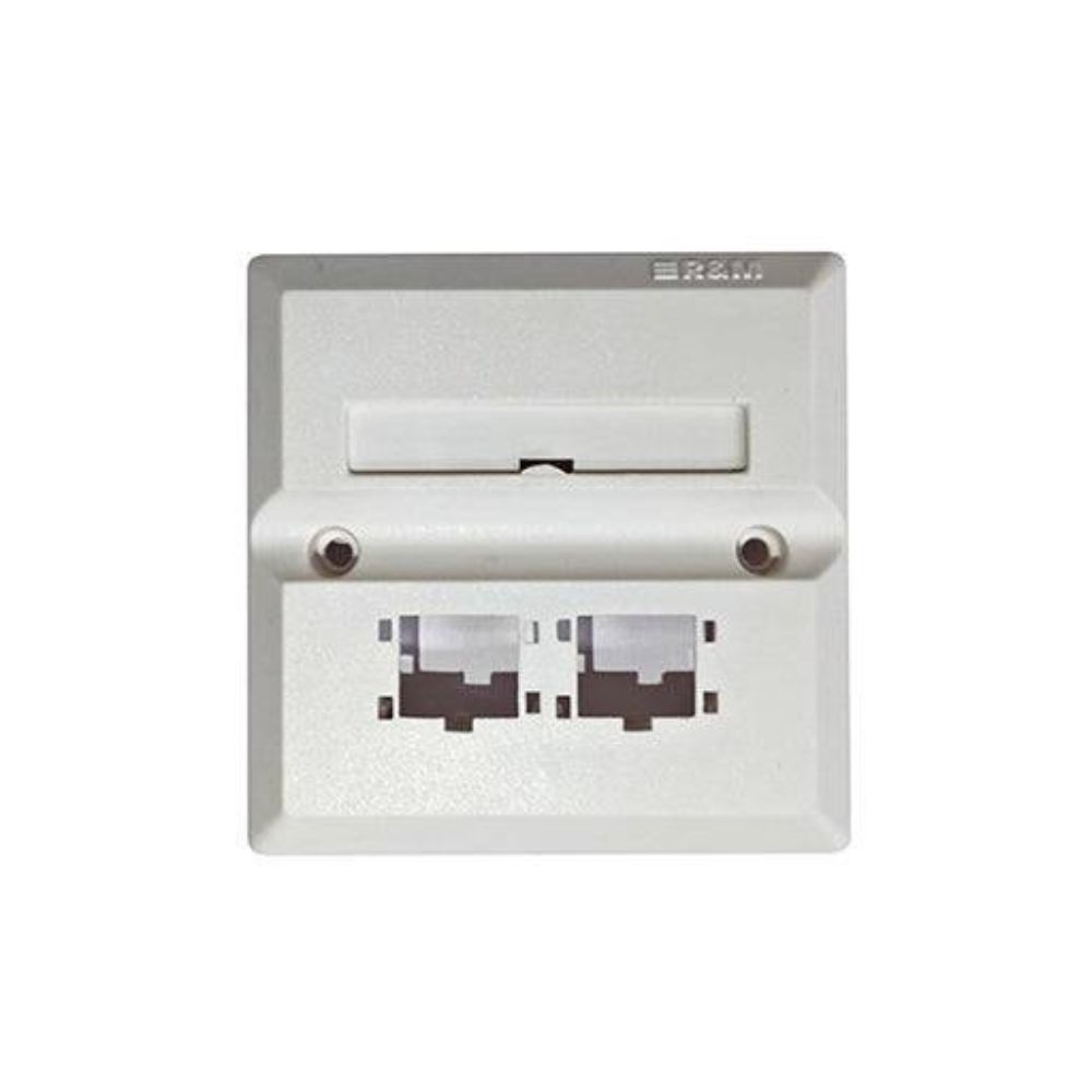R & M BS Faceplate 86x86, 2x1 port, pure white