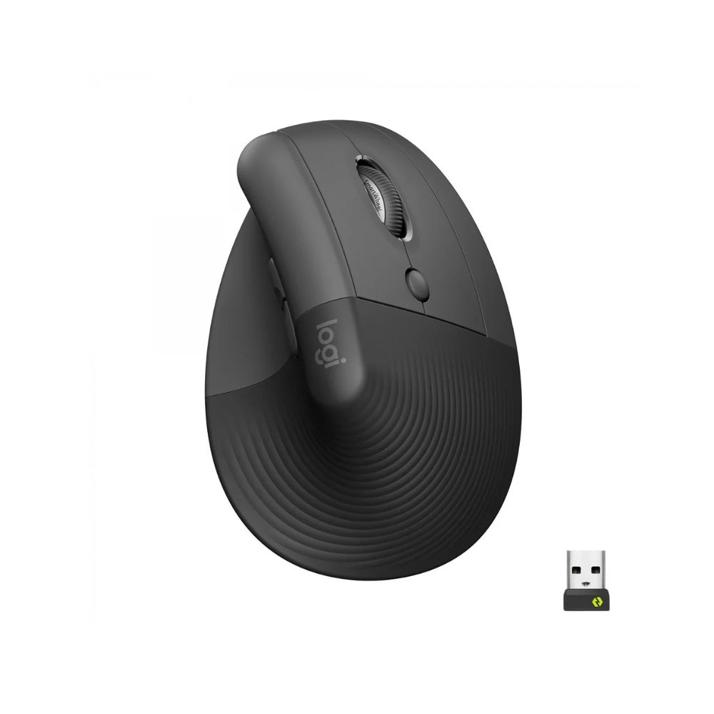 Logitech Lift Vertical Wireless and Bluetooth Mouse - Graphite - 910-006473