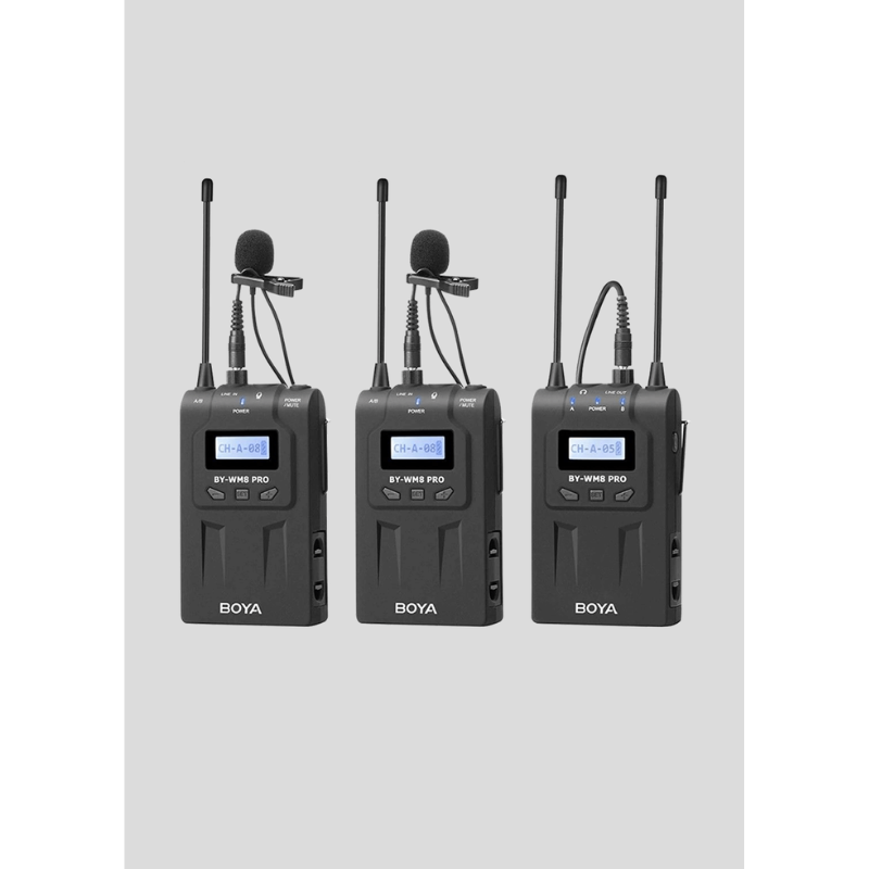 BOYA BY-WM8 Pro-K2 UHF Dual-Channel Wireless Lavalier System (576.4 to 599.9 MHz, 568.6 to 592 MHz)4
