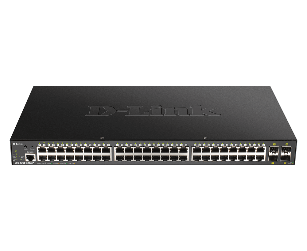 D-Link DGS-1250-52XMP – 52-Port Gigabit PoE+ Smart Managed Switch