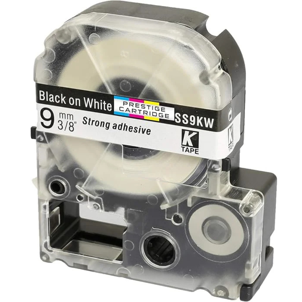 Epson SS-9KW Lable Tape 9mm x 8m Black on White 2