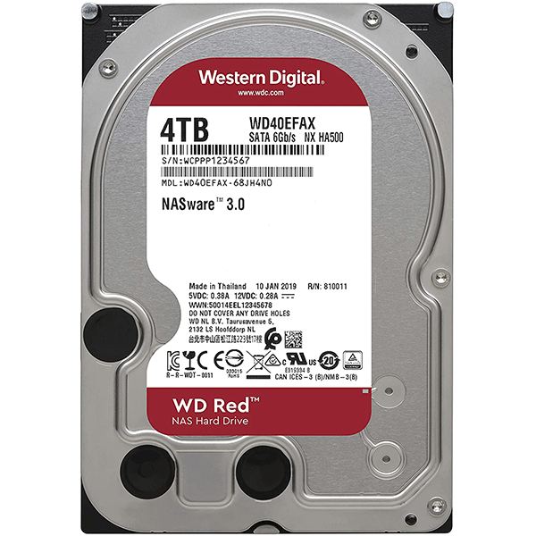 Western Digital 4TB WD Red NAS Internal Hard Drive HDD - 5400 RPM, SATA 6 Gb/s, SMR, 256MB Cache, 3.5 Inches (WD40EFAX)3