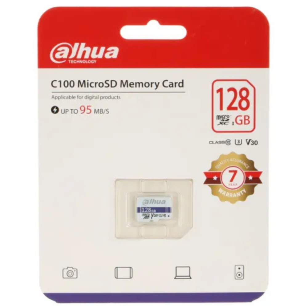 Dahua 128 GB Class C10, U3, V30 MicroSD Card - DHI-TF-C100/128GB0