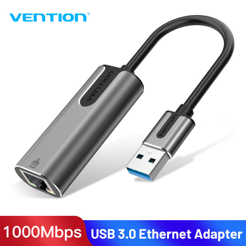 Vention USB 3.0 TO GIGABIT ETHERNET ADAPTER Gray 0.15M Aluminum Alloy Type4