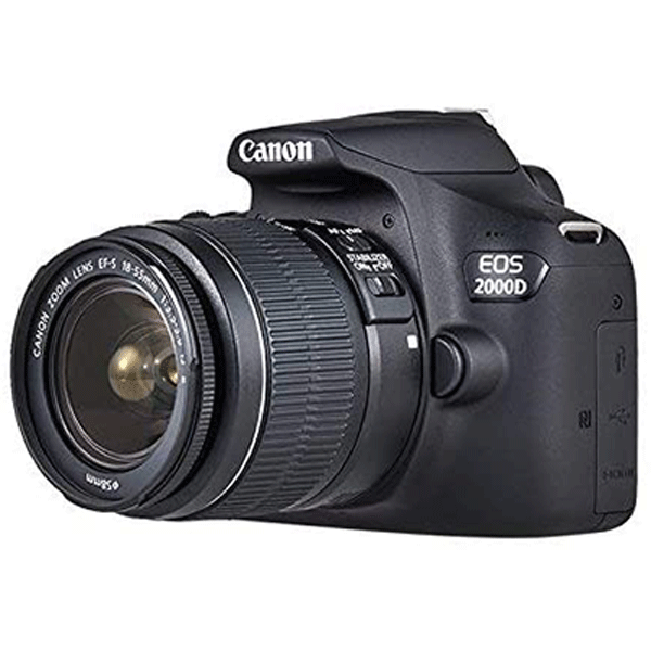 Canon EOS 2000D DSLR Camera with EF-S 18-55 mm f/3.5-5.6 IS III Lens, Black3