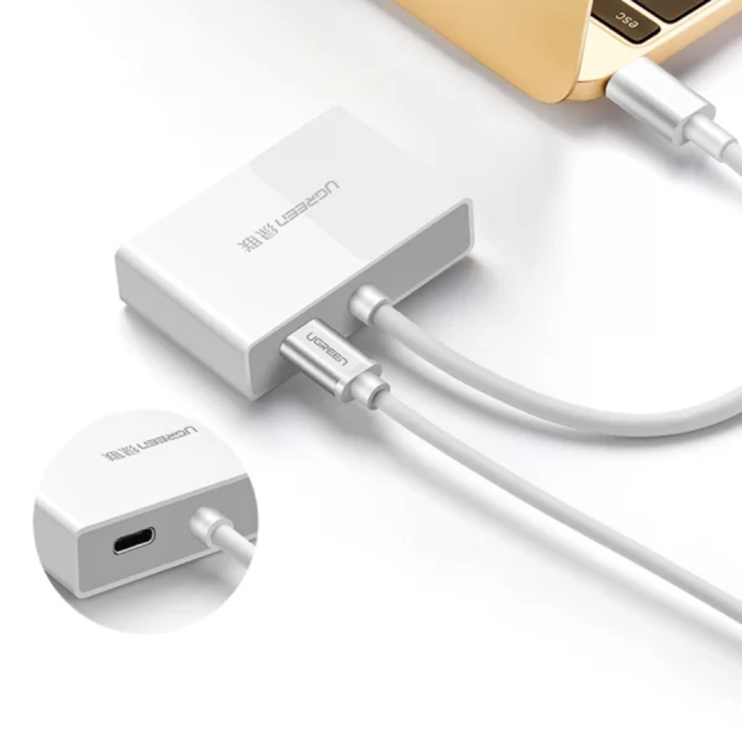 UGREEN USB USB-C to HDMI + VGA Converter - White - MM123 / UG-308434