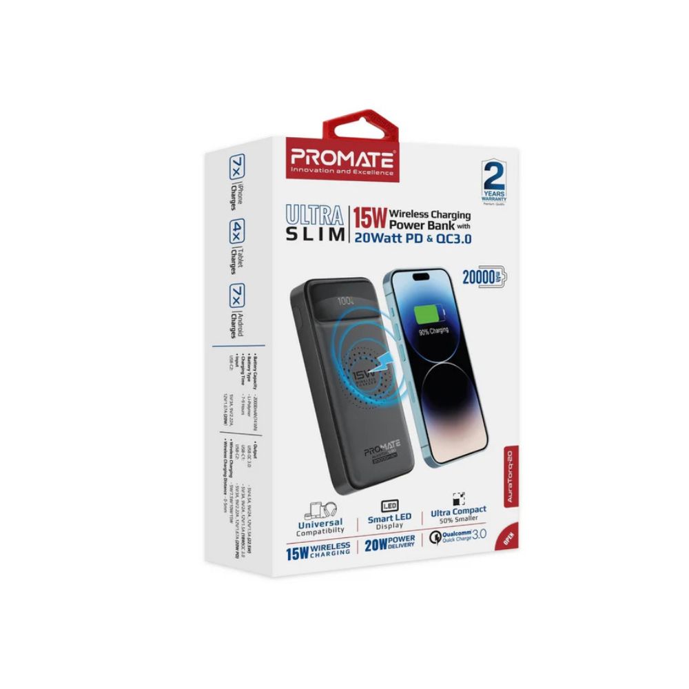 Promate AuraTorq-20 15W Power Bank