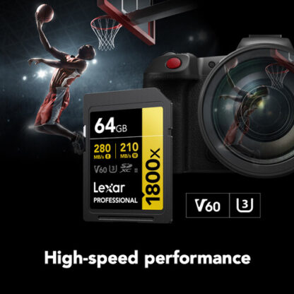 Lexar 64GB 280 Mbps 1800x UHS-II SDXC Memory Card 0