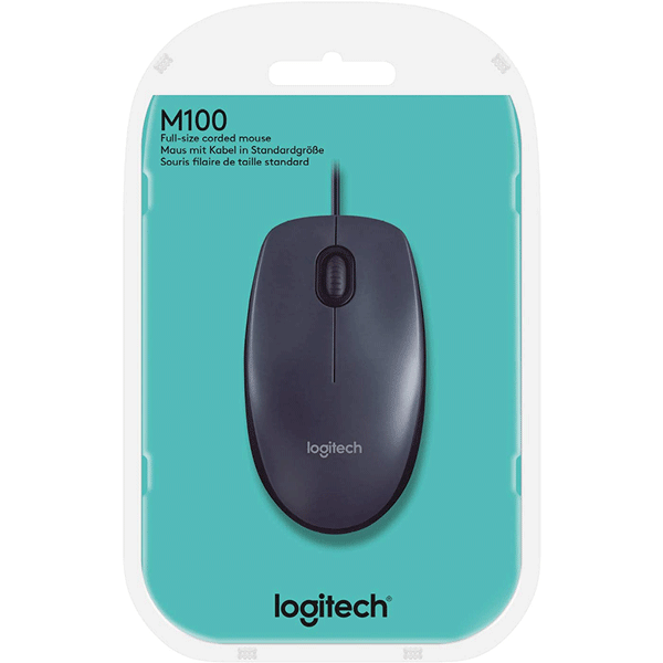 Logitech M100, Corded mouse, Black, (910-005003)3
