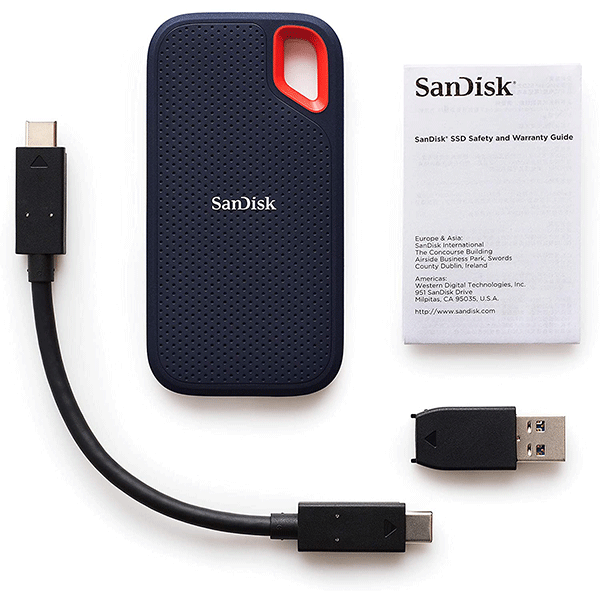 SanDisk 250GB Extreme Portable External SSD - Up to 550MB/s - USB-C, USB 3.1 - SDSSDE60-250G-G254