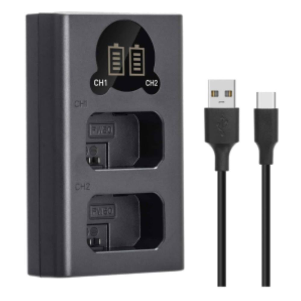 Caisi 2-Pack NP-FW50 Sony Replacement Battery and Charger Set2