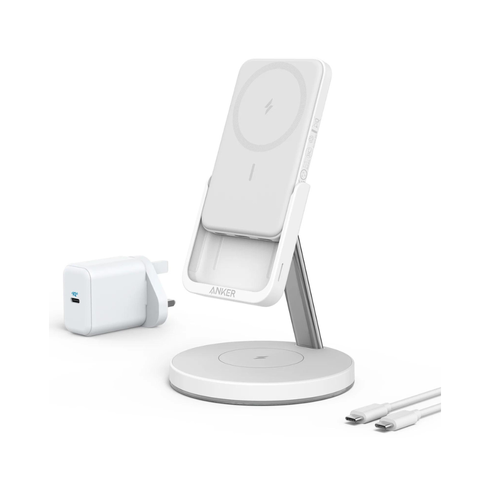 Anker Magnetic Wireless Charger, 633 MagGo 2-in-1 Wireless Charging Station, Detachable Portable Charger