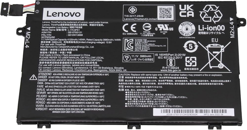 Lenovo ThinkPad X1 Carbon Gen 10 battery