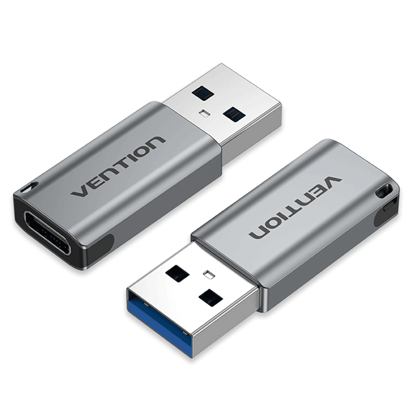 Vention USB 3.0 Male to USB-C Female Adapter Gray Aluminum Alloy Type4