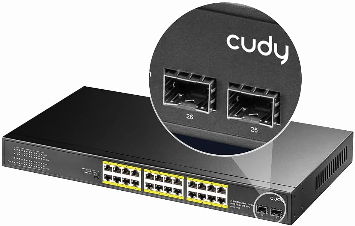 CUDY 24-PORT GIGABIT PoE(300watts) + Switch with 2 Gigabit SFP Slot