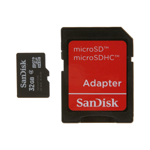 SanDisk 32GB microSDHC Flash Card w/ Adapter Model (SDSDQM-032G-B35A)