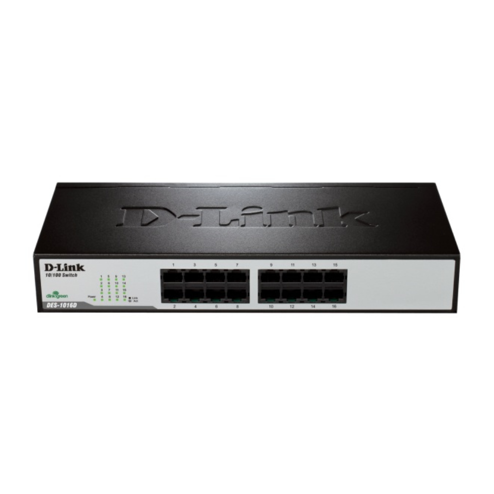 Dlink 10/100M 16-Port Fast Ethernet Unmanaged Desktop Switch DES-1016D- DES-1016D/B2