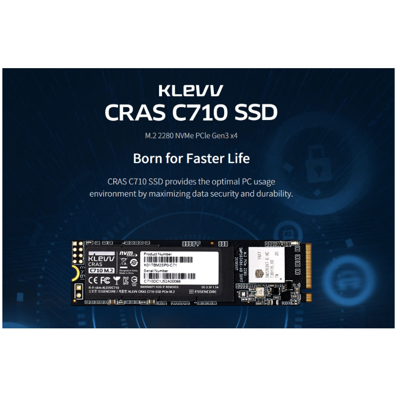 Klevv CRAS C710 INTERNAL SSD M.2 PCIe Gen 3*4 NVMe 2280 - 512GB(K512GM2SP0-C71)4