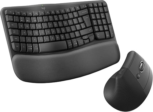Logitech Wave Keys Wireless and Bluetooth Keyboard and Mouse Graphite - 920-013635